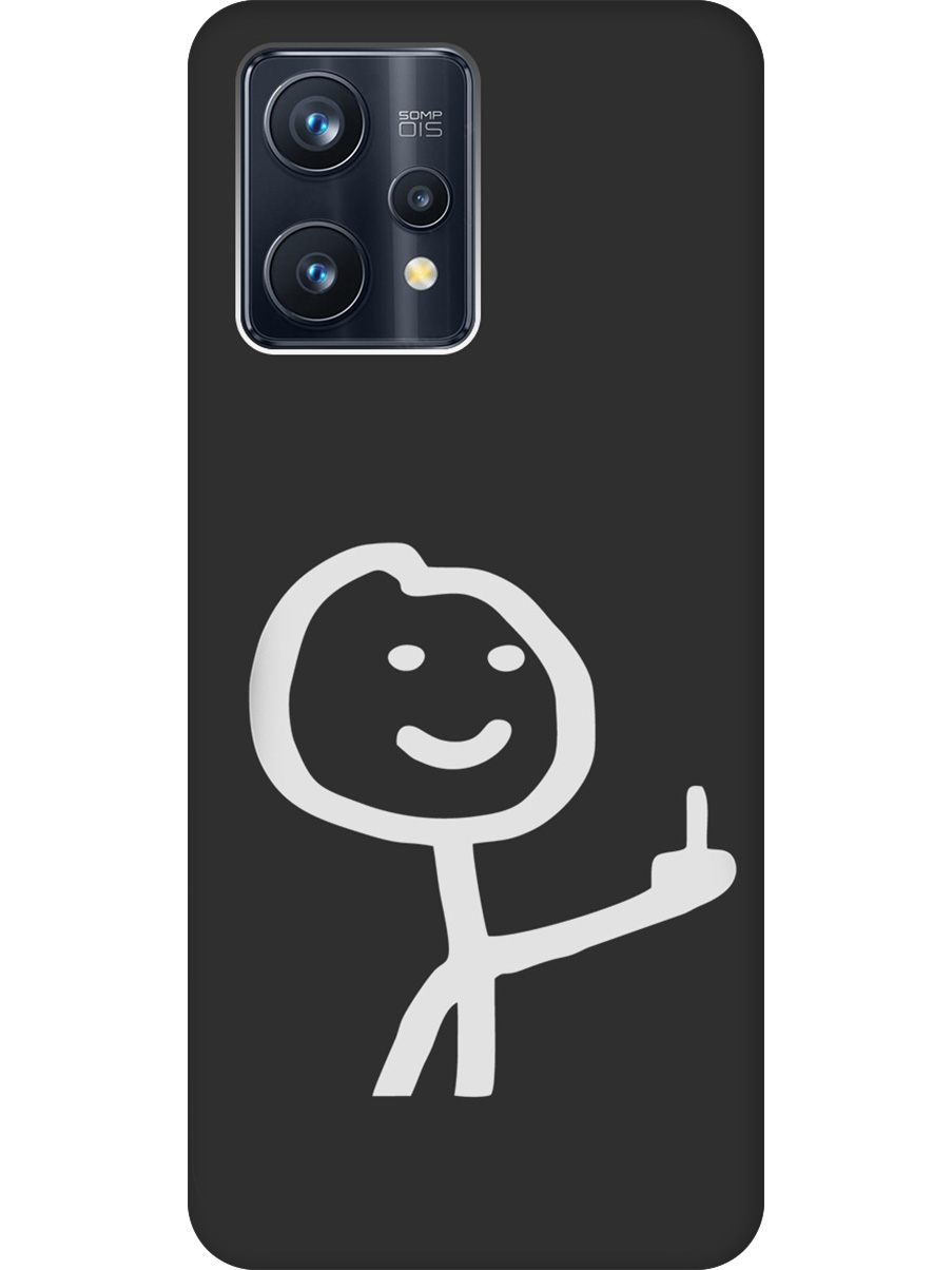 

Силиконовый чехол на Realme 9 Pro+ с принтом "Fck" матовый черный, Черный;белый;серый, 740189661