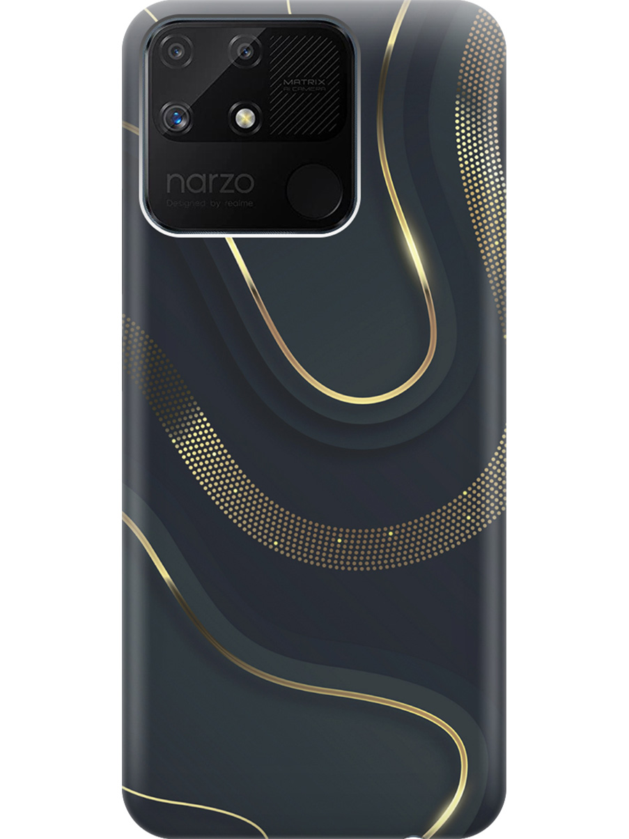 

Силиконовый чехол на Realme narzo 50A с принтом "Золотистые акценты", Прозрачный;золотистый;серый, 740189931