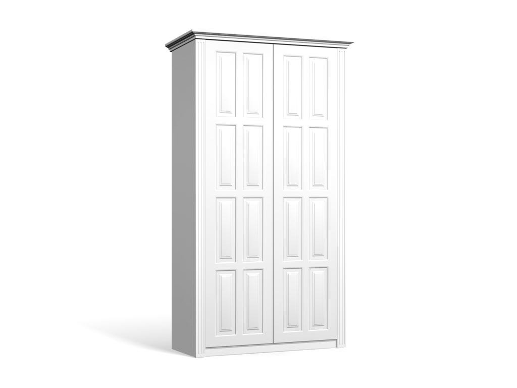 

Шкаф распашной Классика Люкс-2.7 МДФ для одежды двухдверный 100x190x40 Мегамебель, Белый, Классика-Люкс-2.7