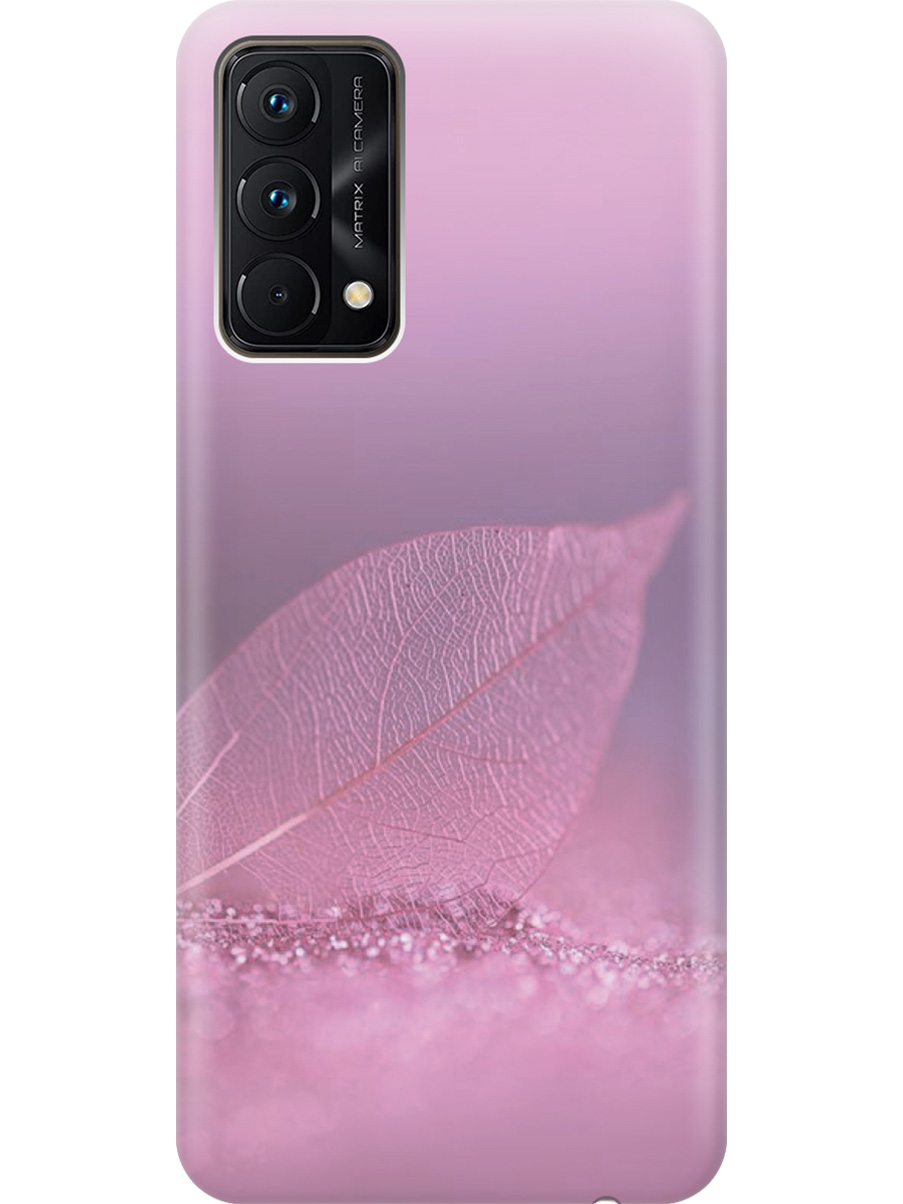 

Силиконовый чехол на Realme GT Master Edition с принтом "Листок в розовых блестках", Прозрачный;розовый;фиолетовый, 740190222