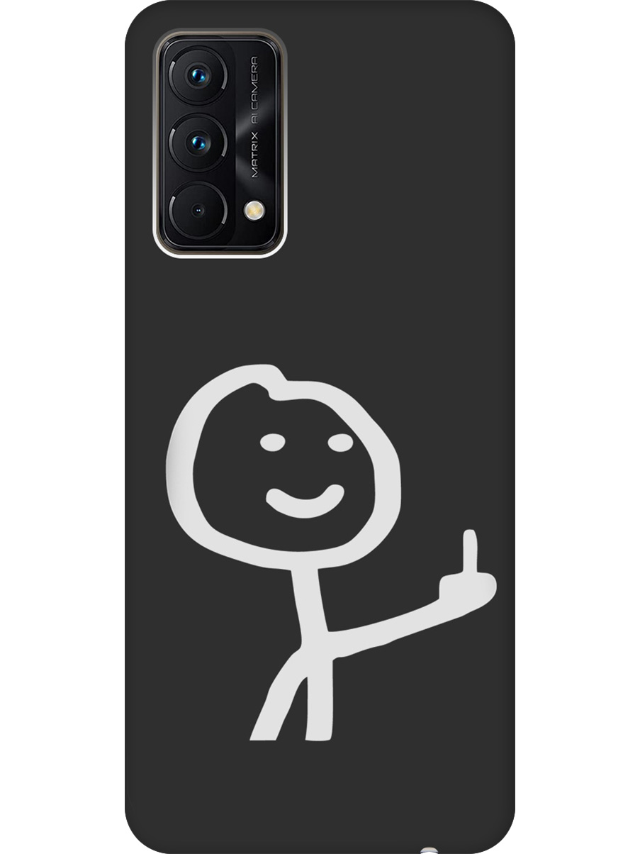 

Силиконовый чехол на Realme GT Master Edition с принтом "Fck" матовый черный, Черный;белый;серый, 740190261