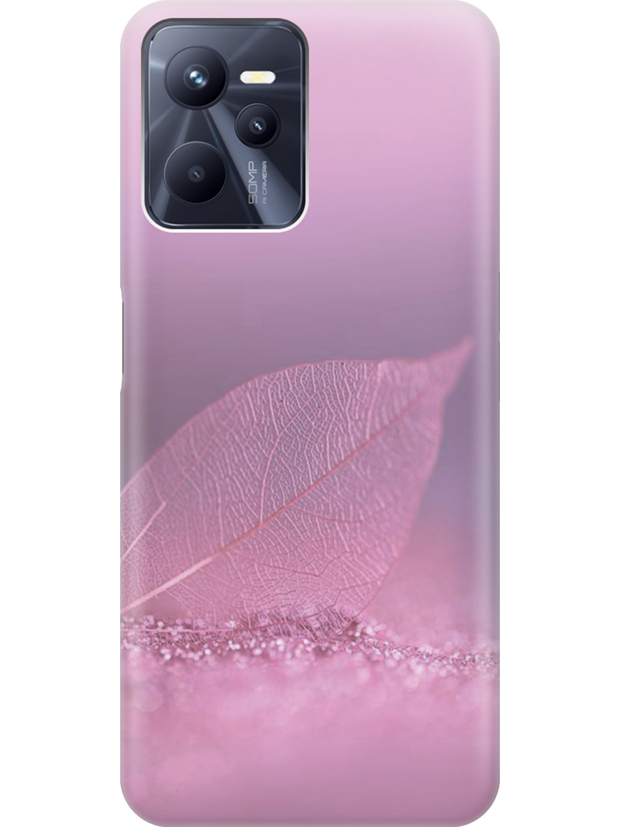

Силиконовый чехол на Realme C35 с принтом "Листок в розовых блестках", Прозрачный;розовый;фиолетовый, 741744622