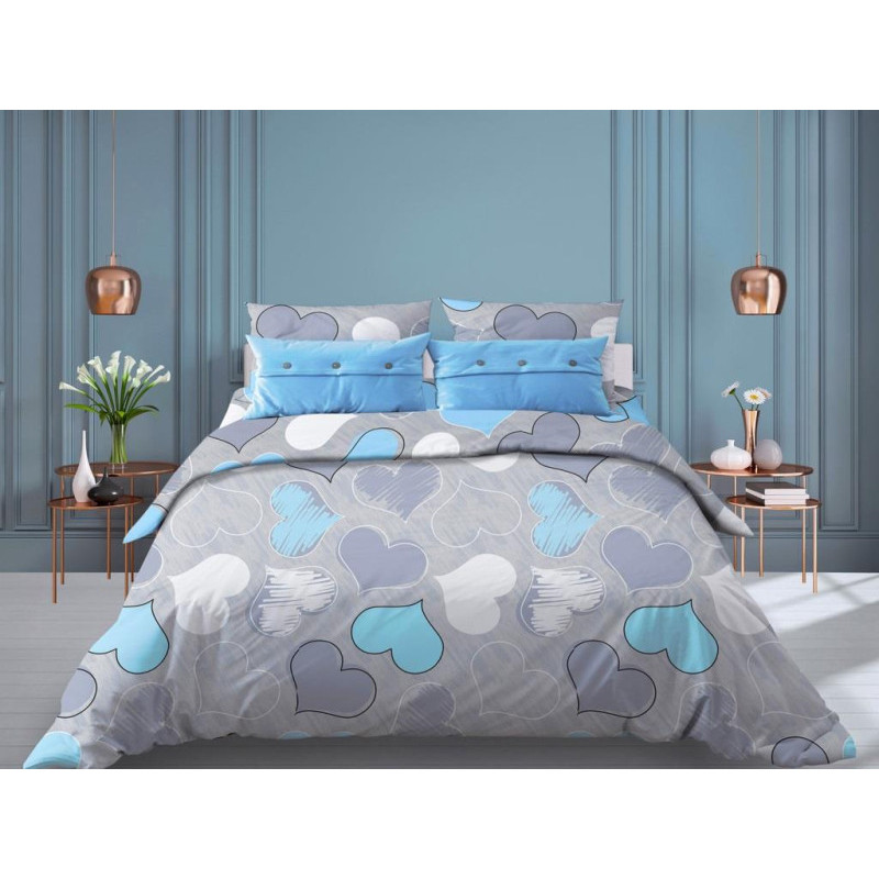 

Простынь Ивановотекстиль евро поплин 220х240 см Романтика голубой, Романтика голубой