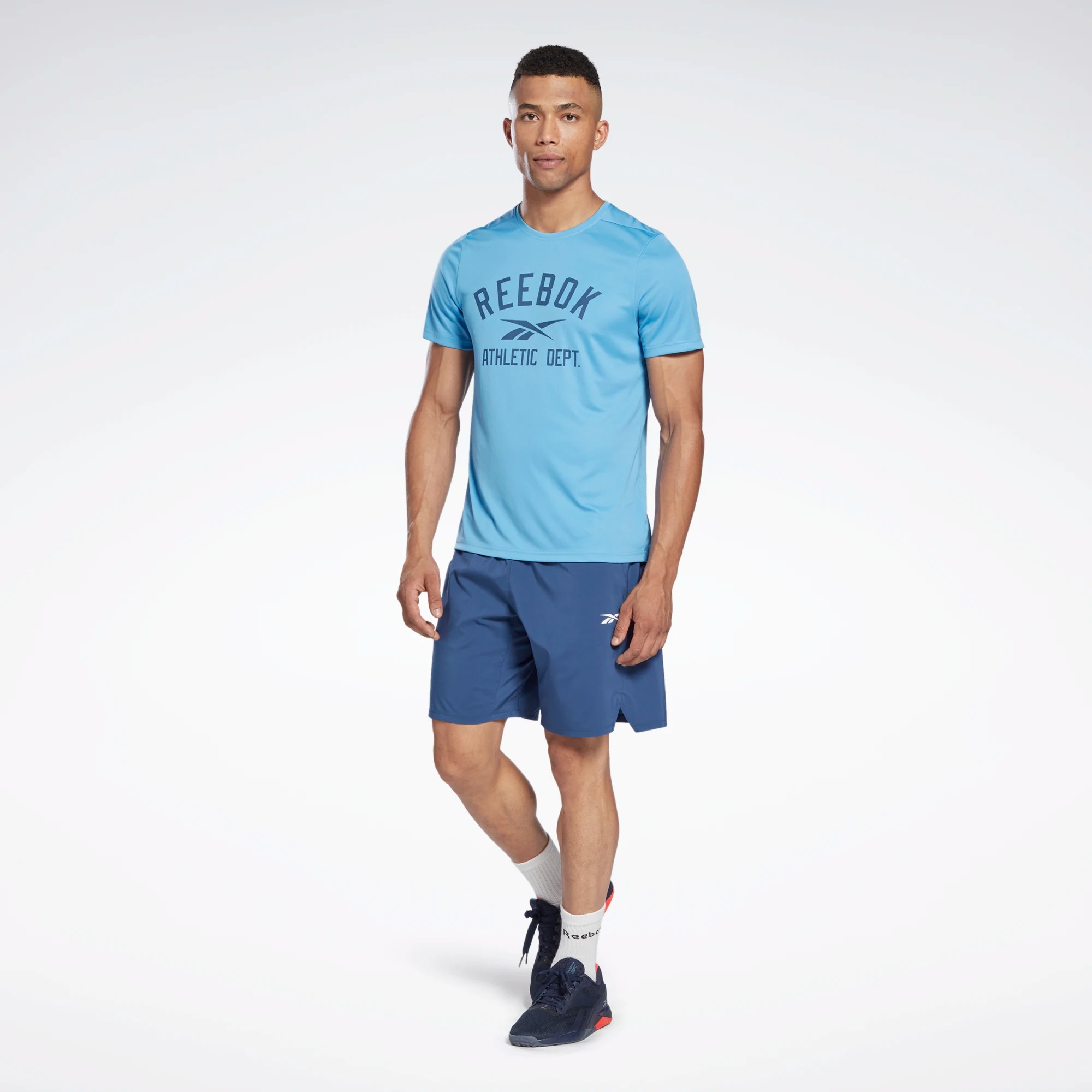 фото Футболка мужская reebok workout ready graphic t-shirt синяя m