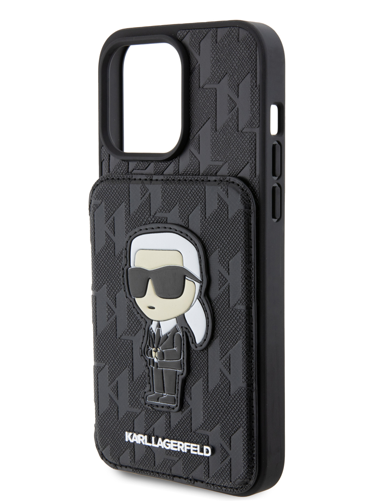 Чехол Karl Lagerfeld для iPhone 13 Pro Max с карманом для карт и подставкой Hard Black