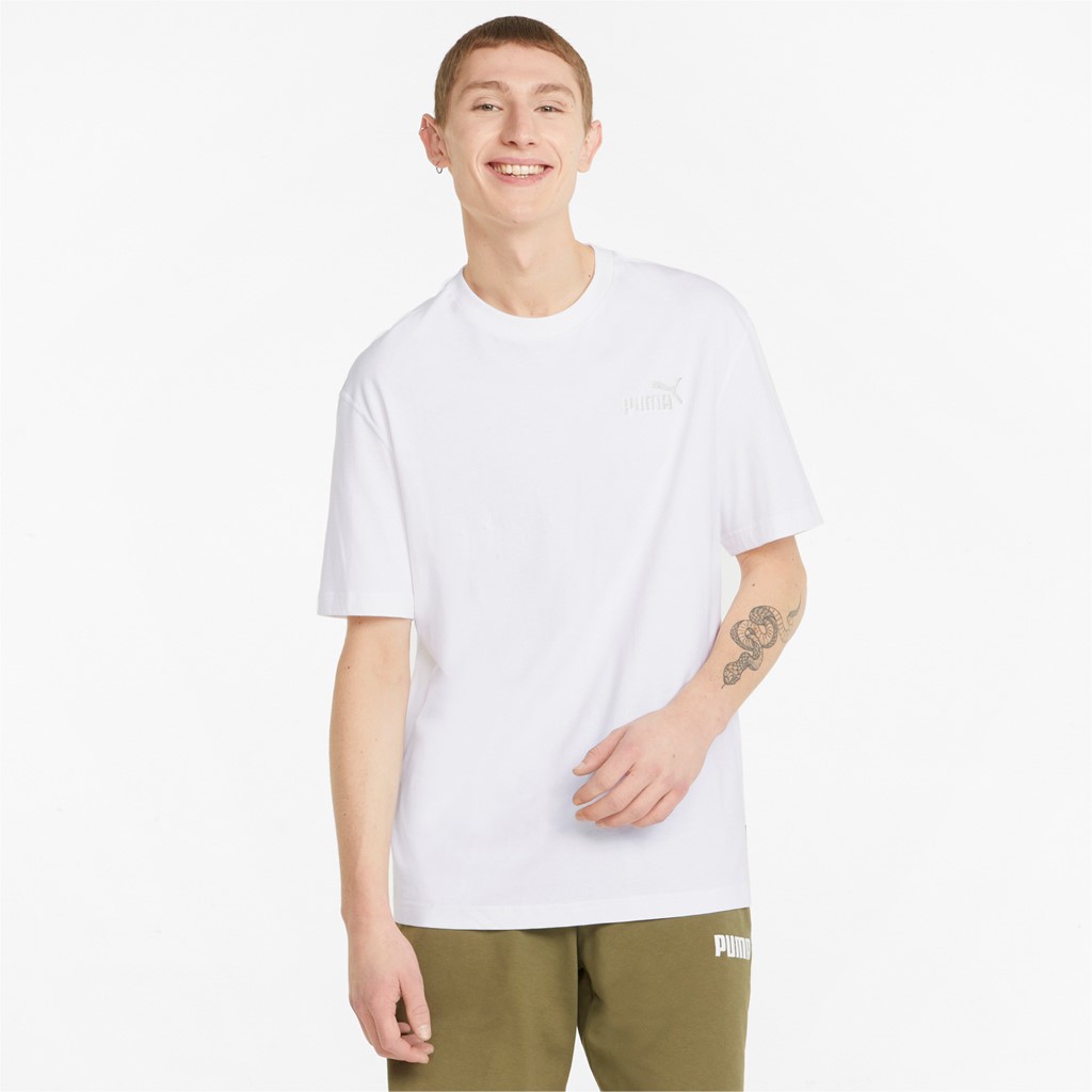 фото Футболка мужская puma ess+ relaxed tee белая l