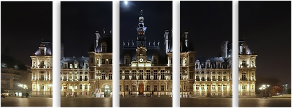 

Картина модульная на холсте Модулка Hotel de ville 120x48 см, 2858