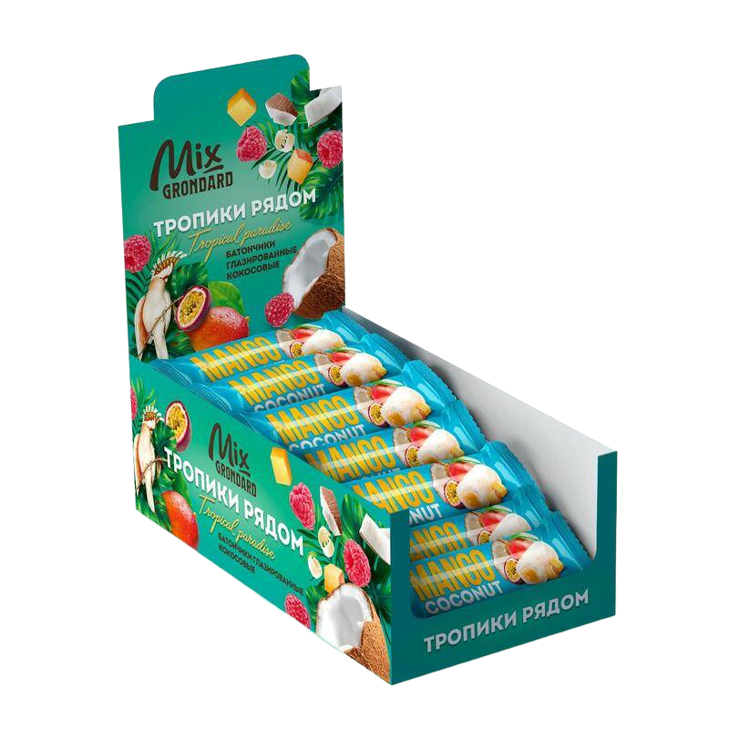 

Конфеты Tropical Paradise батончик кокосовый Манго, 24шт по 40г