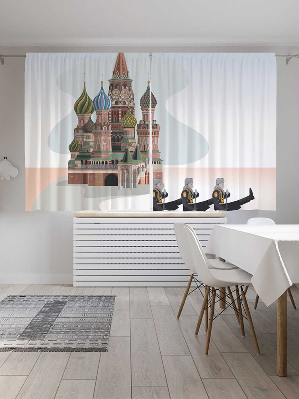 

Шторы с фотопечатью JoyArty "Марш у Кремля" из сатена, 290х180 см