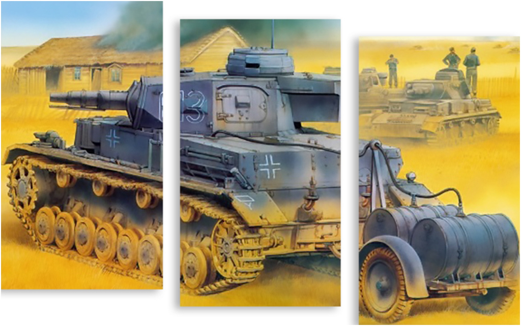 

Картина модульная на холсте Модулка Танки 150x99 см, 2871