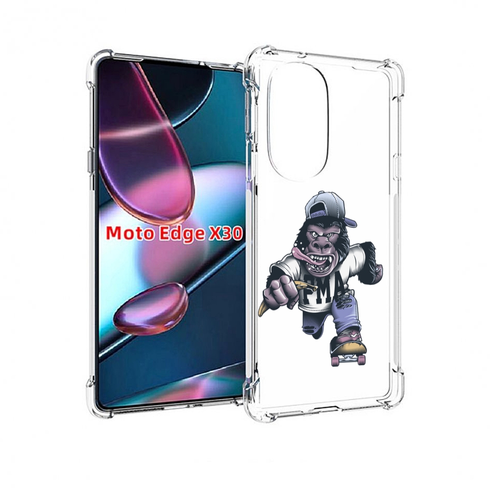 

Чехол MyPads Обезьяна на скейте для Motorola Moto Edge X30, Прозрачный, Tocco