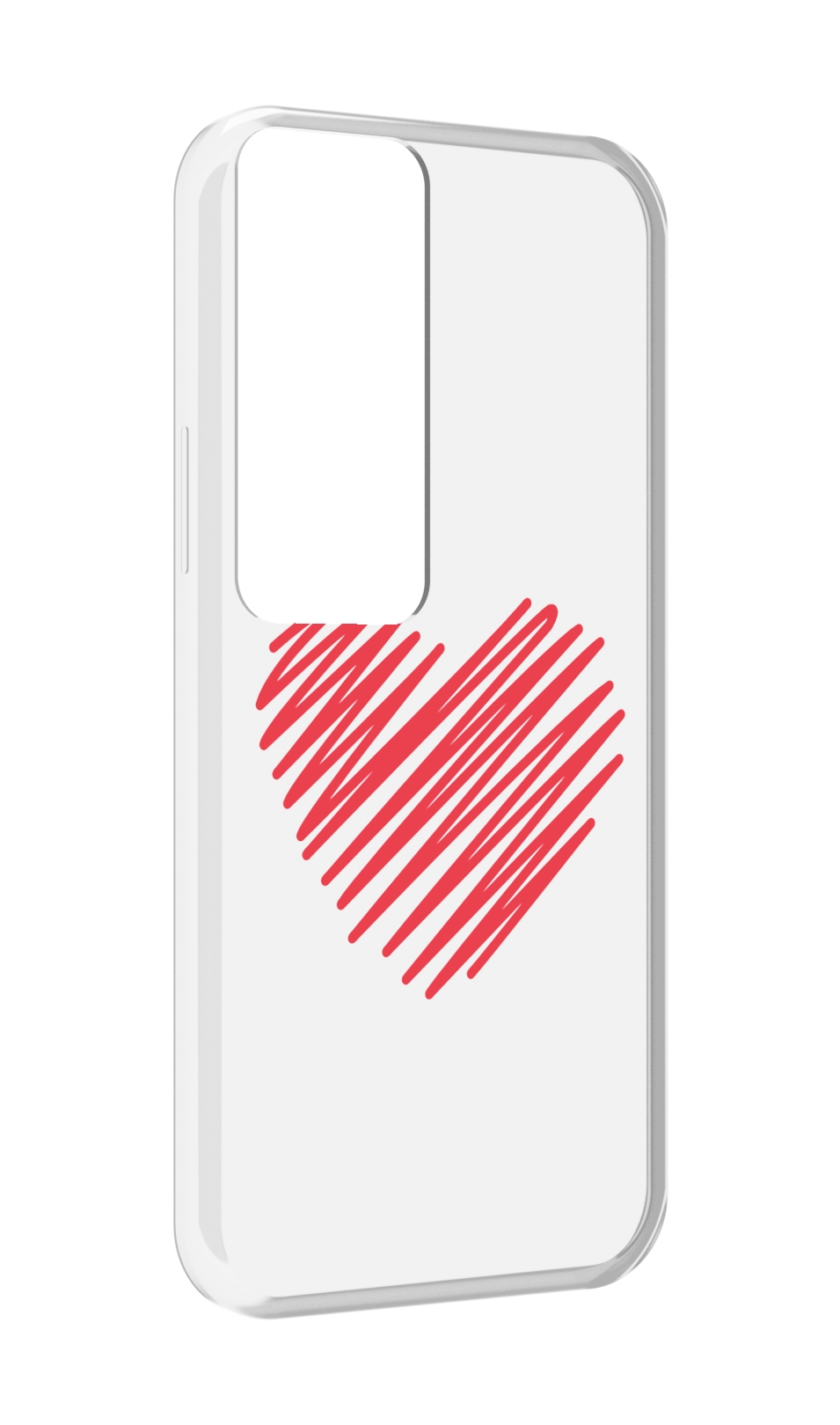 

Чехол MyPads сердечко-одной-линией для Tecno Pova Neo 2, Прозрачный, Tocco