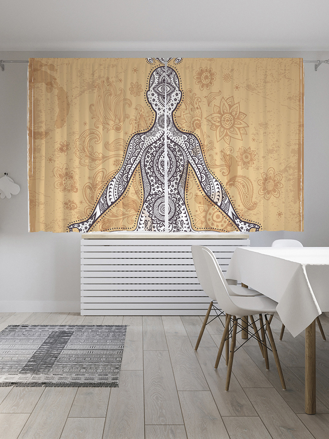 

Шторы с фотопечатью JoyArty "Сила медитации" из сатена, 290х180 см