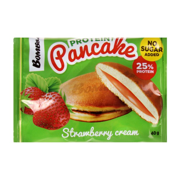 

Панкейк Протеиновый BomBbar Pancake с Начинкой Клубничный Крем, 3 шт х 40 г