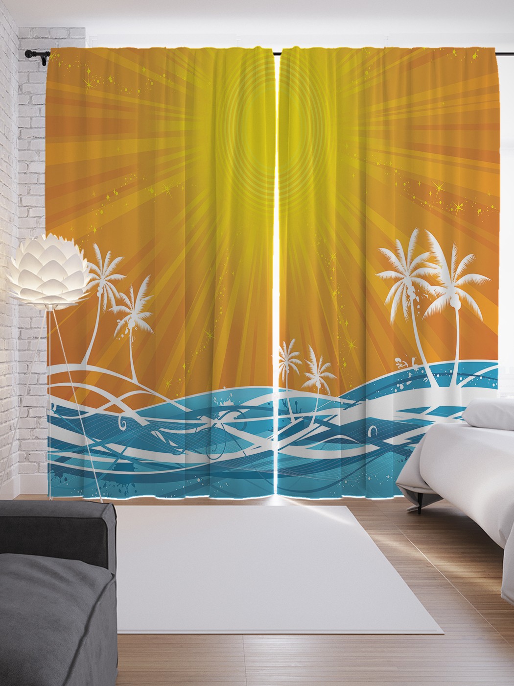 

Шторы JoyArty с фотопечатью "Морские дюны" из сатена, 290х265 см, Морские дюны