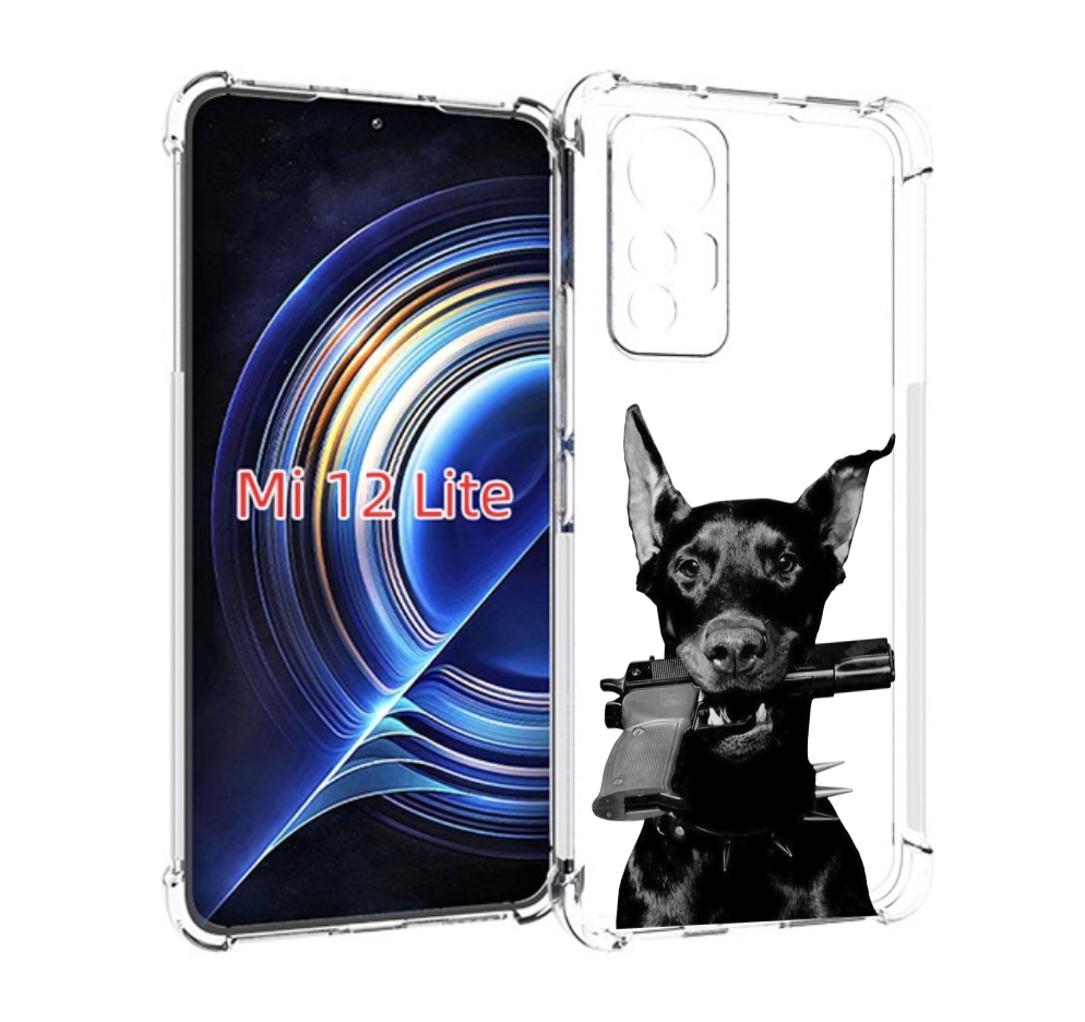 

Чехол MyPads доберман с пистолетом для Xiaomi 12 Lite, Прозрачный, Tocco