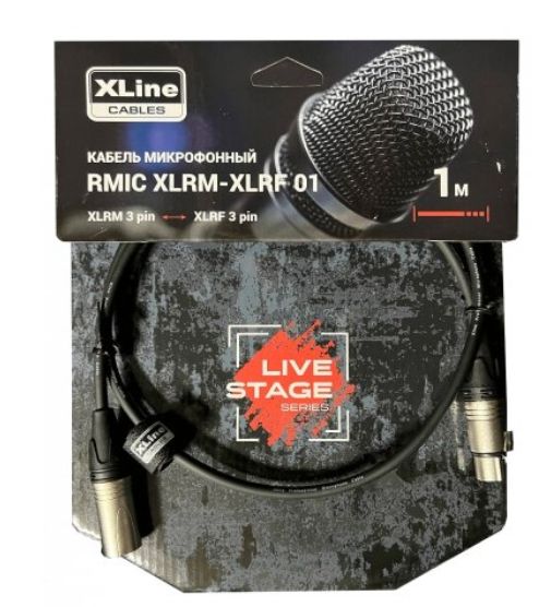 Кабель микрофонный Xline Cables RMIC XLRM-XLRF 01 XLR 3 pin male - XLR 3 pin female 1м