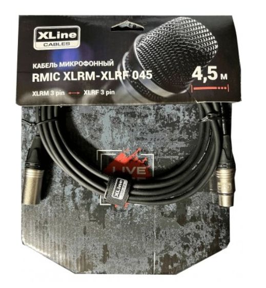 Кабель микрофонный Xline Cables RMIC XLRM-XLRF 045 XLR 3 pin male - XLR 3 pin female 45м 2464₽