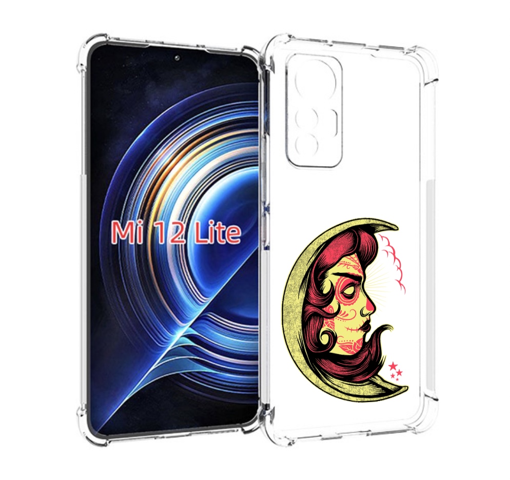 

Чехол MyPads желтый полумесяц с лицом девушки для Xiaomi 12 Lite, Прозрачный, Tocco