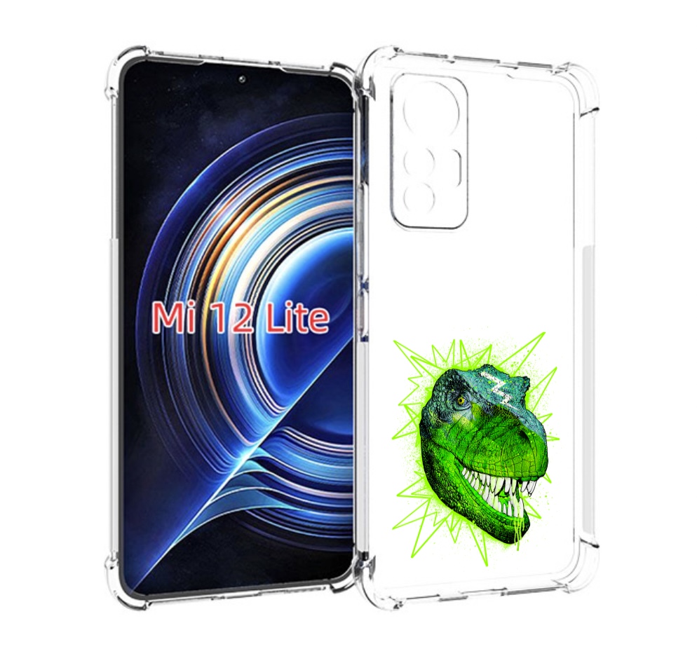 

Чехол MyPads зеленый динозавр для Xiaomi 12 Lite, Прозрачный, Tocco