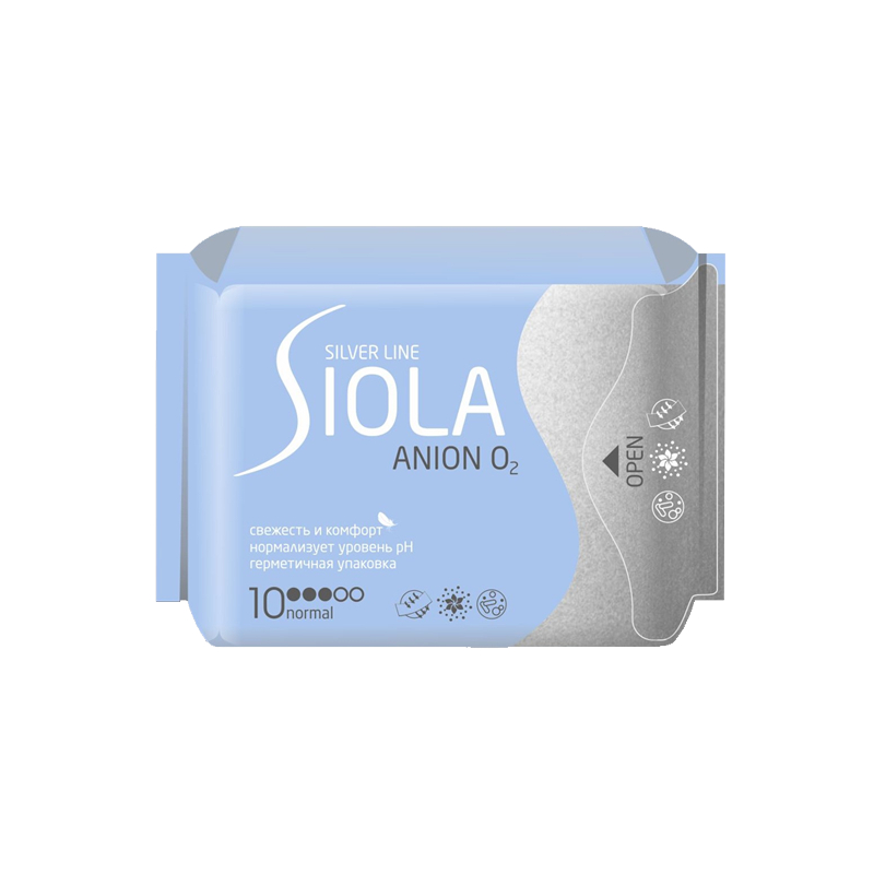 Гигиенические прокладки Siola Silver Line Normal Ультратонкие Anion O2 3 капель 10 прокладки ежедневные siola multiform deo 1 капель 20 шт