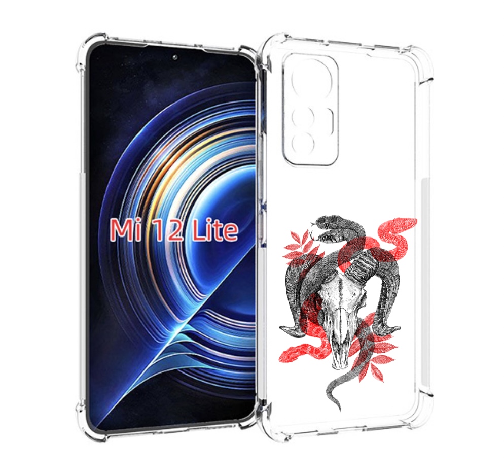 

Чехол MyPads змея в черепе рисунок для Xiaomi 12 Lite, Прозрачный, Tocco