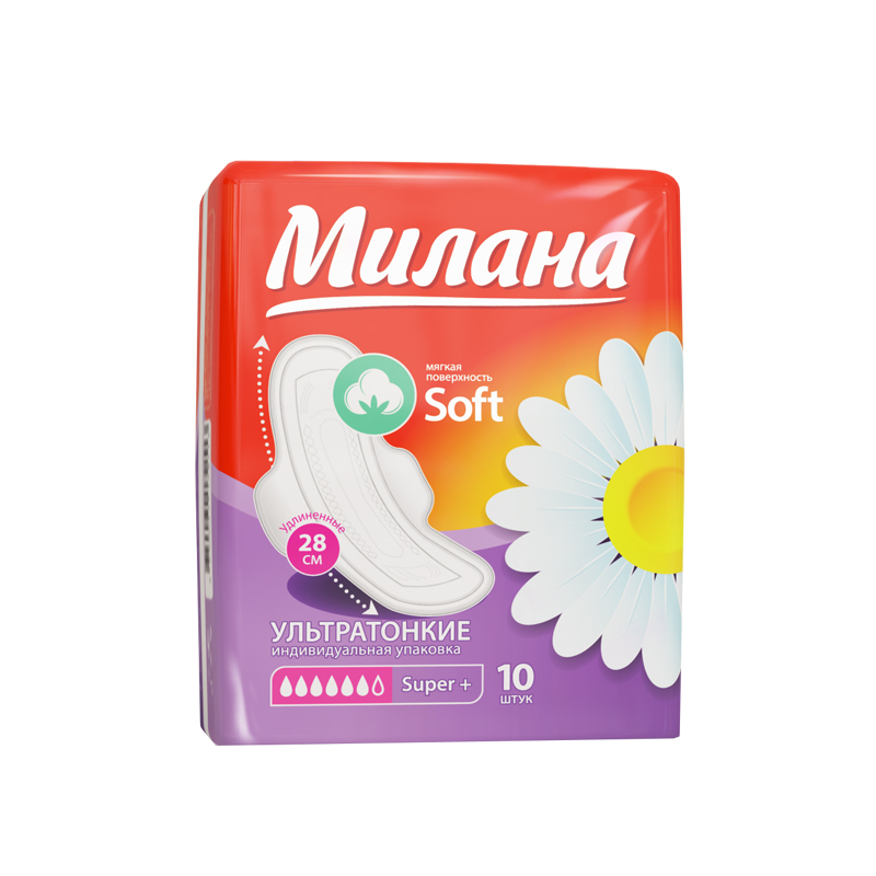 Гигиенические прокладки Милана Ультратонкие Soft Super Plus 6 капель 10