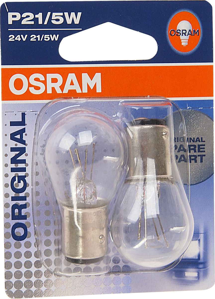 фото Лампа накаливания автомобильная osram 21 5w 24v bay15d (7537.02b)