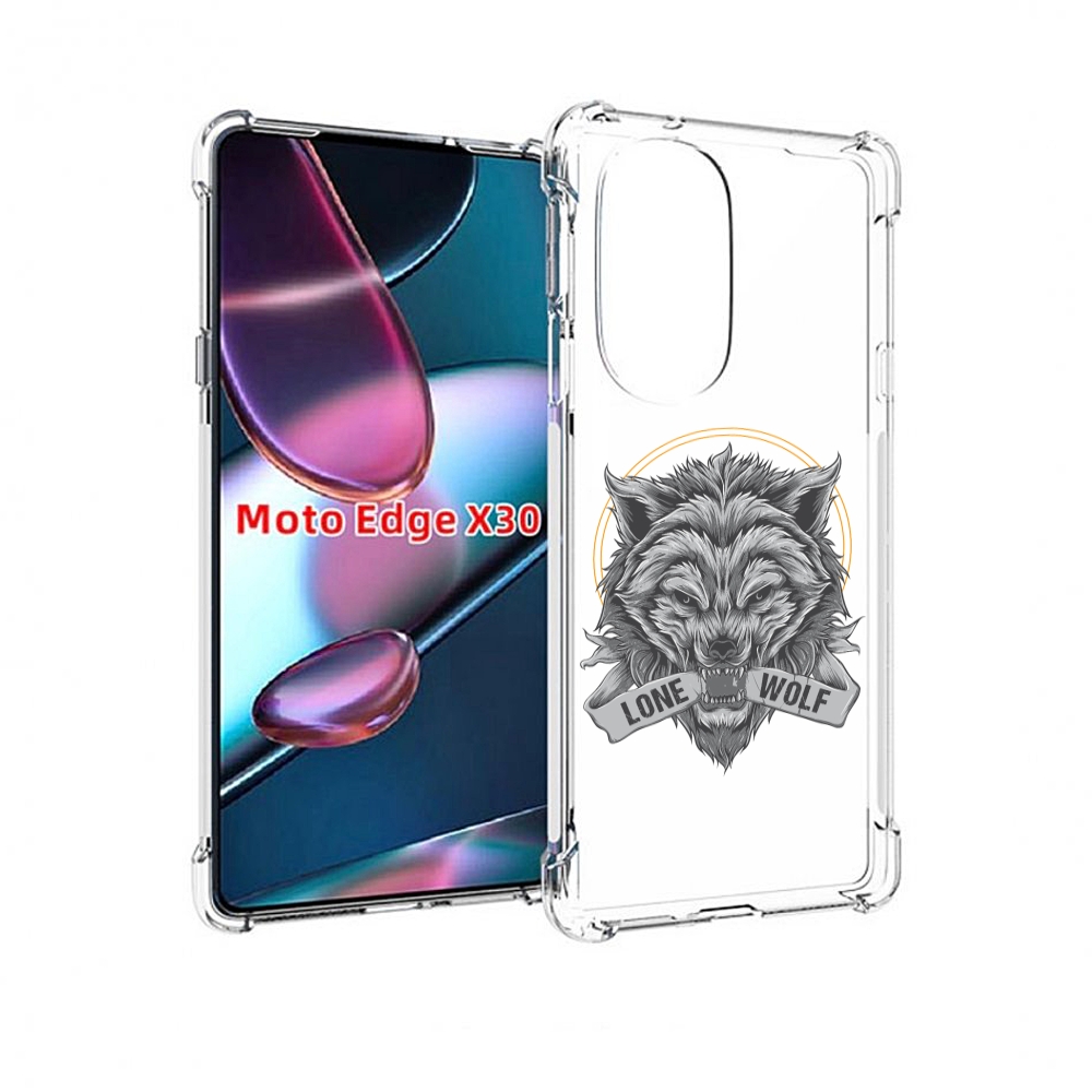 

Чехол MyPads Одинокий-волк мужской для Motorola Moto Edge X30, Прозрачный, Tocco
