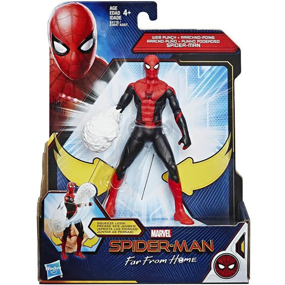 Фигурка Marvel Spider-Man Вдали от дома Человек паук Веб-Панч 15 см E3547