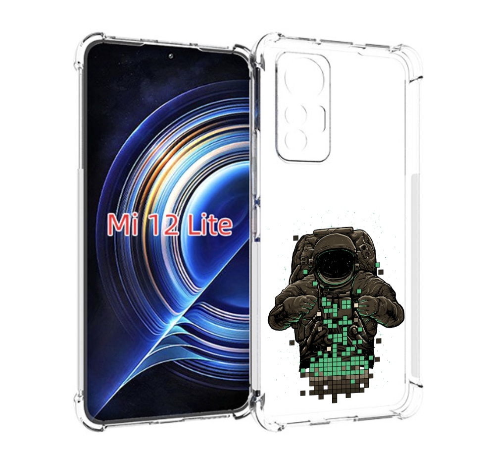 

Чехол MyPads космонавт с пикселями для Xiaomi 12 Lite, Прозрачный, Tocco