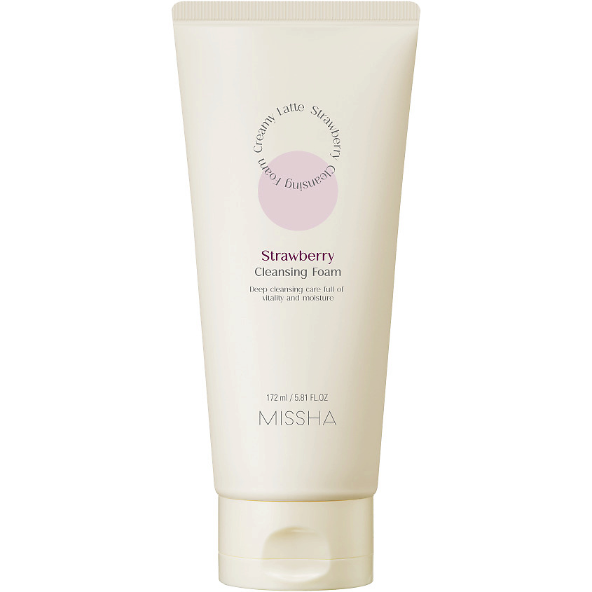 Очищающая пенка для лица MISSHA Creamy Latte Cleansing Foam Strawberry, 172 мл