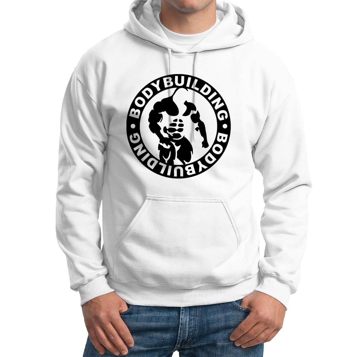 

Худи унисекс CoolPodarok Bodybuilding бодибилдинг белое 50 RU, Белый, M0113435