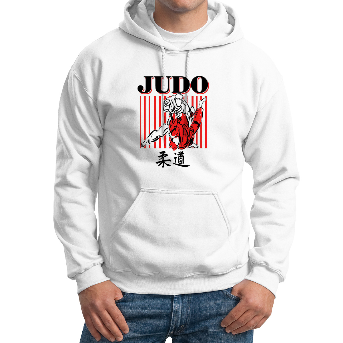 

Худи унисекс CoolPodarok Judo дзюдо белое 50 RU, M0113440
