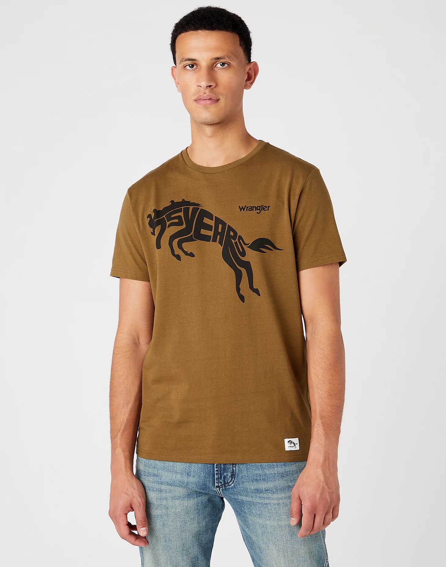 фото Футболка мужская wrangler 75th anni tee коричневая s