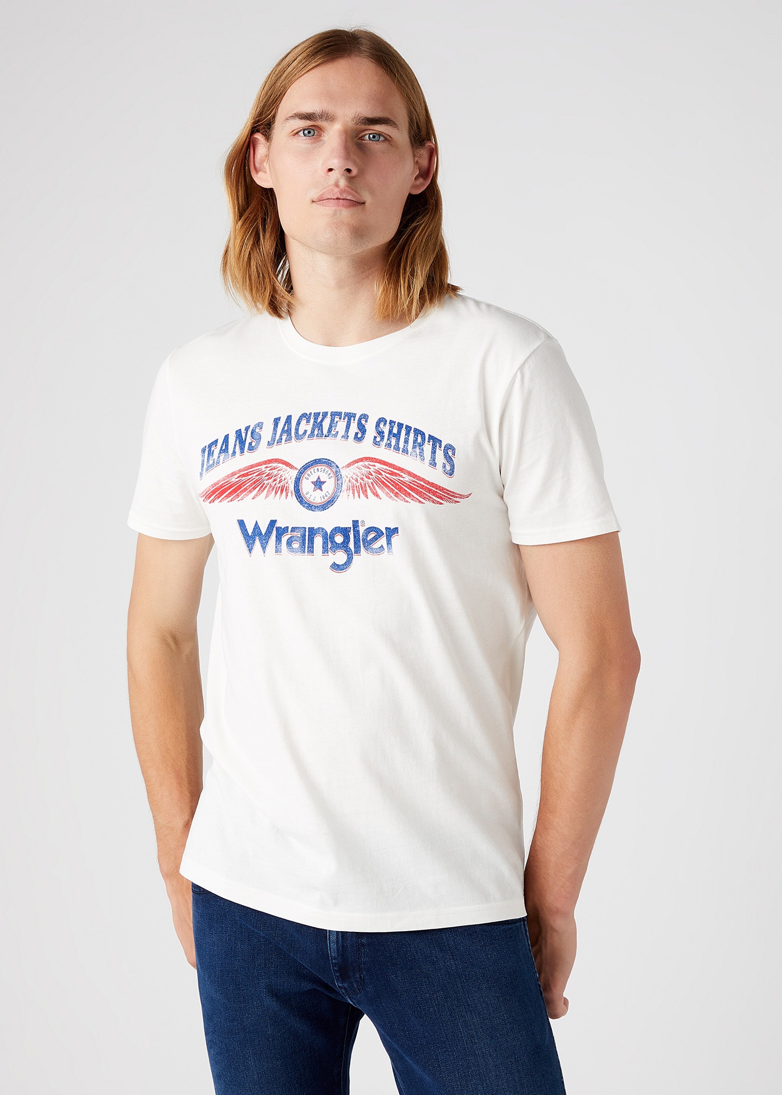 фото Футболка мужская wrangler men americana tee белая s