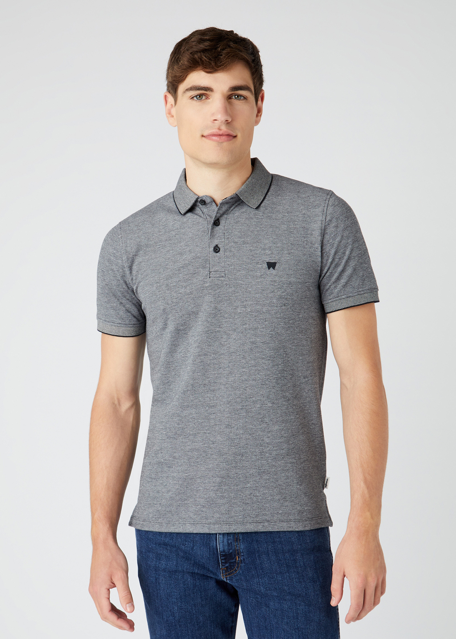 

Футболка мужская Wrangler Men Refined Polo серая S, Men Refined Polo