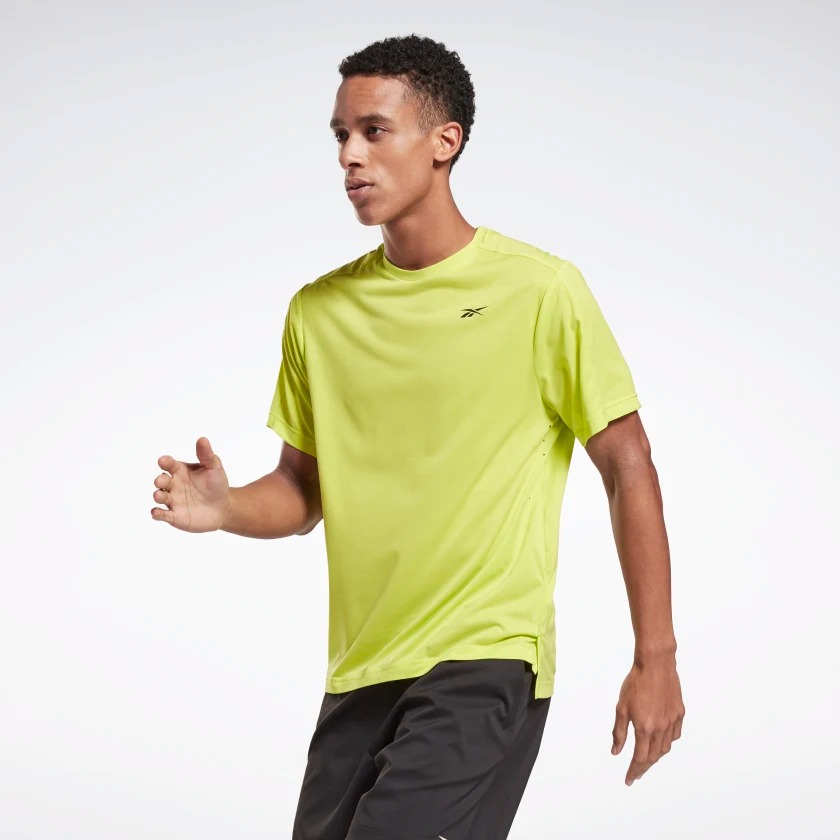 фото Футболка мужская reebok united by fitness perforated top men желтая m