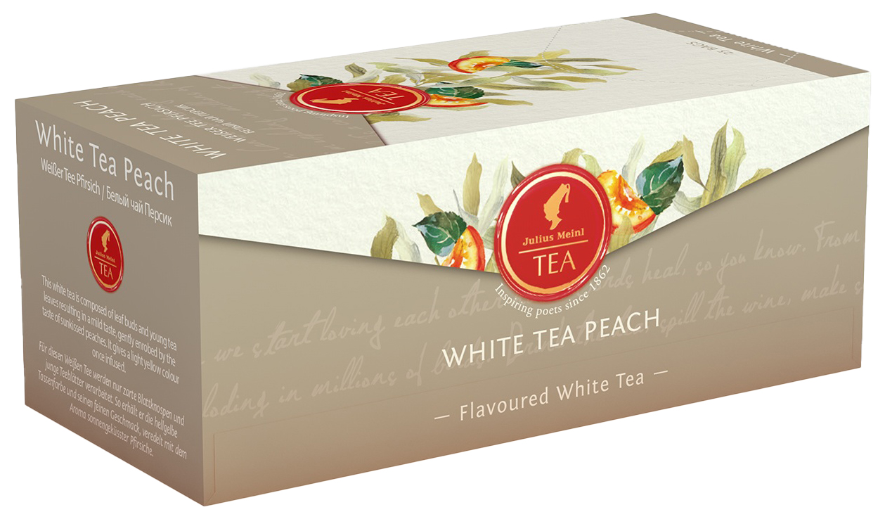 фото Белый чай julius meinl white tea peach, 25 пак.