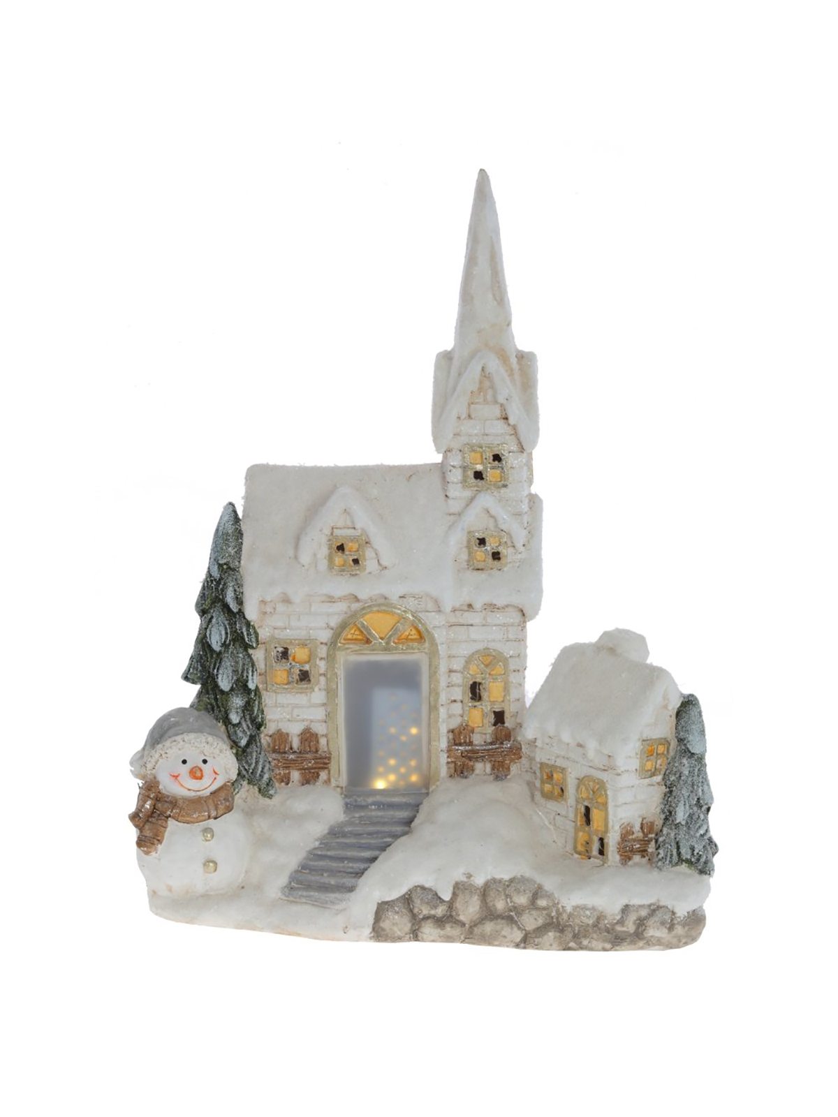 

Новогодняя фигурка Alat Home Домик 752300]REM 42x21x54 см, Белый;серый;золотистый, Домик