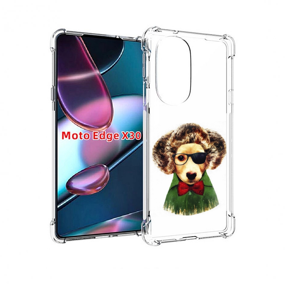 

Чехол MyPads Пес в бабочке для Motorola Moto Edge X30, Прозрачный, Tocco