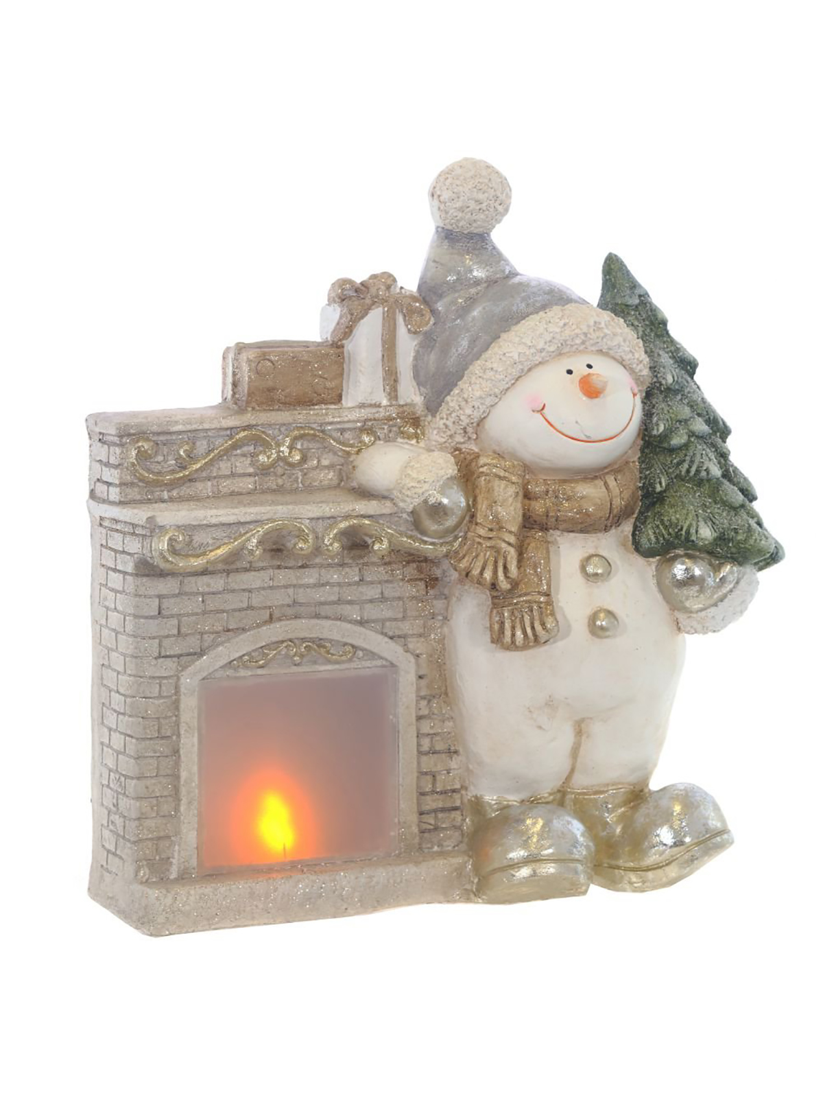 

Новогодняя фигурка Alat Home Камин 755166]REM 41x16x46 см, Зеленый;бежевый;серый, Камин