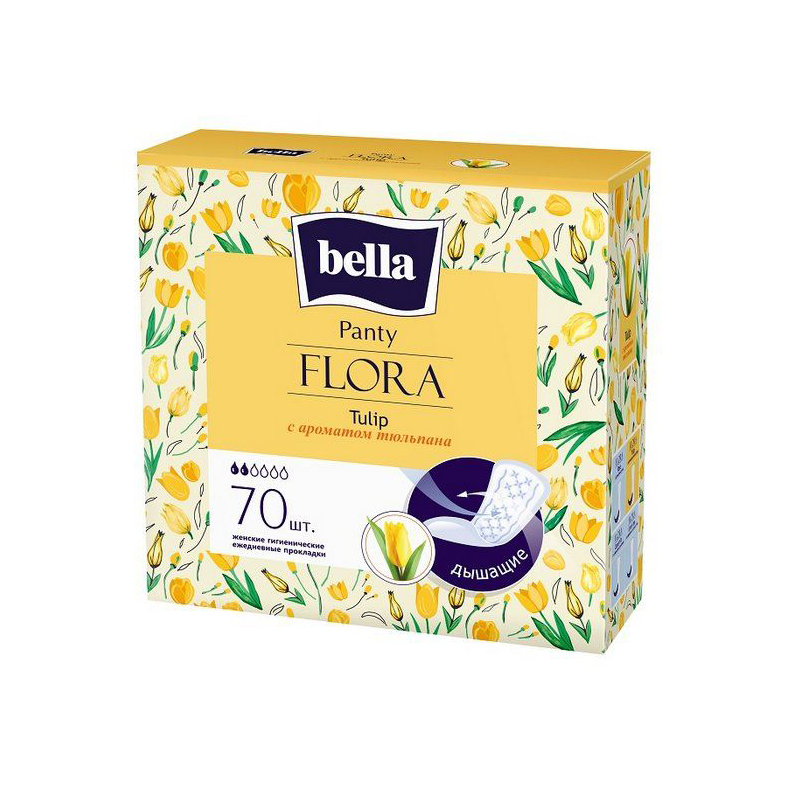 Ежедневные прокладки Bella Flora Tulip 2 капель 70 шт