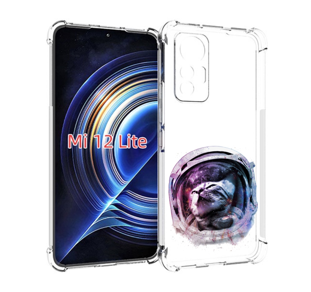 

Чехол MyPads кот в шлеме для Xiaomi 12 Lite, Прозрачный, Tocco
