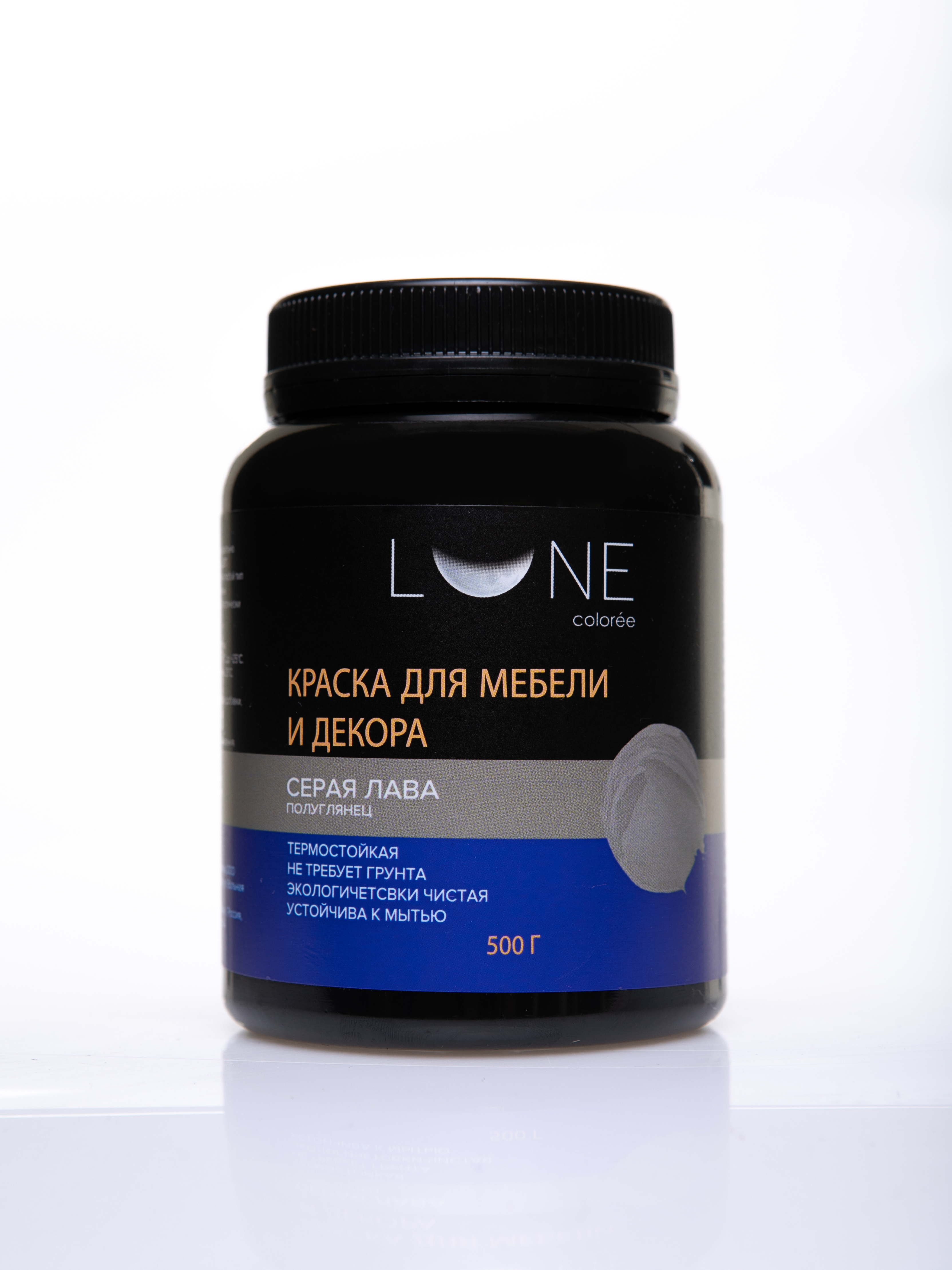 

Краска для мебели и декора LUNE COLOREE цвет Серая лава (500г) 2шт, Серый, Краска для мебели и декора