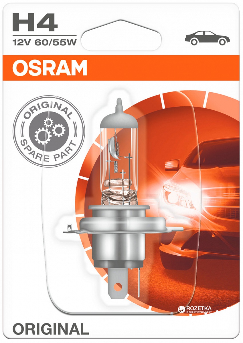 фото Osram автолампа h4 (60/55w 12v) original line (blister) 1шт 64193-01b