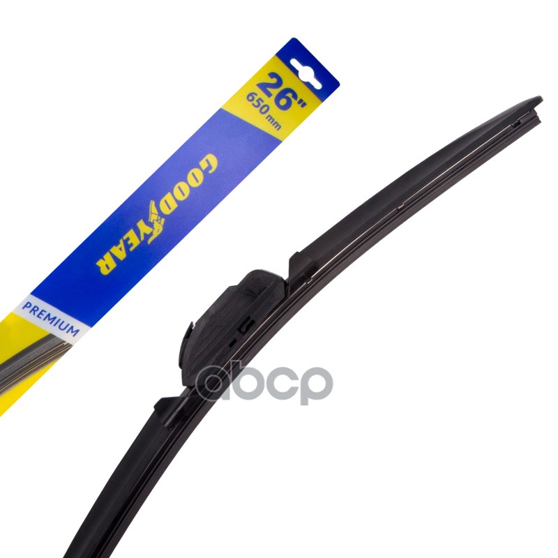 

Щетка Стеклоочистителя Бескаркасная Goodyear 26"/650 Мм Premium Всесезонная 8 Переходников