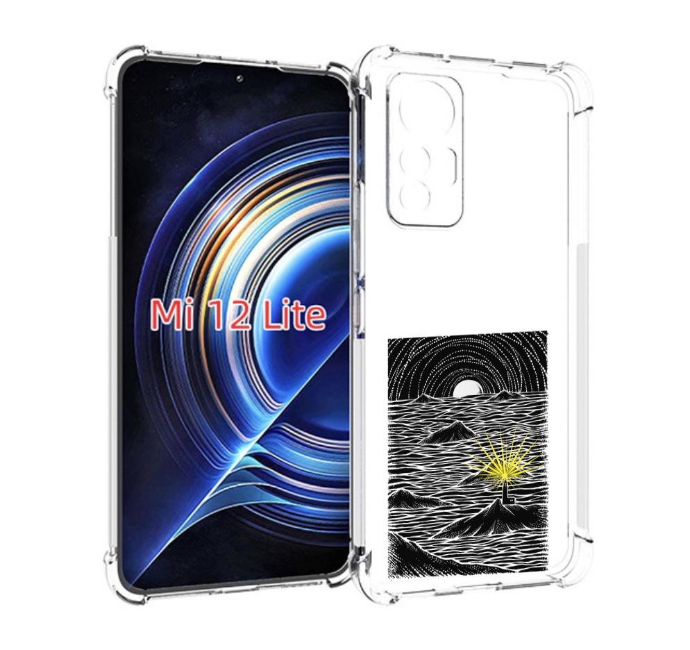 

Чехол MyPads маяк в черно белом море для Xiaomi 12 Lite, Прозрачный, Tocco
