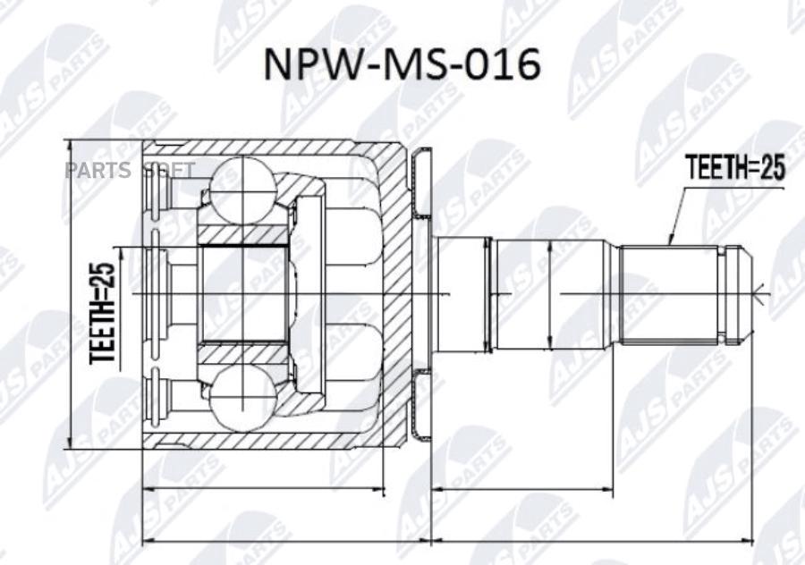 

Шрус Наружный Mitsubishi Pajero V14W-V55W, Pajero Sport K94W/K99W 96-06, Space Gear /Лев/