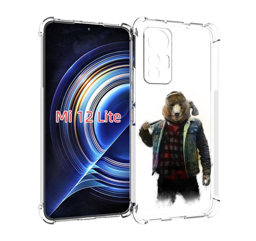 

Чехол MyPads медведь с топором для Xiaomi 12 Lite, Прозрачный, Tocco